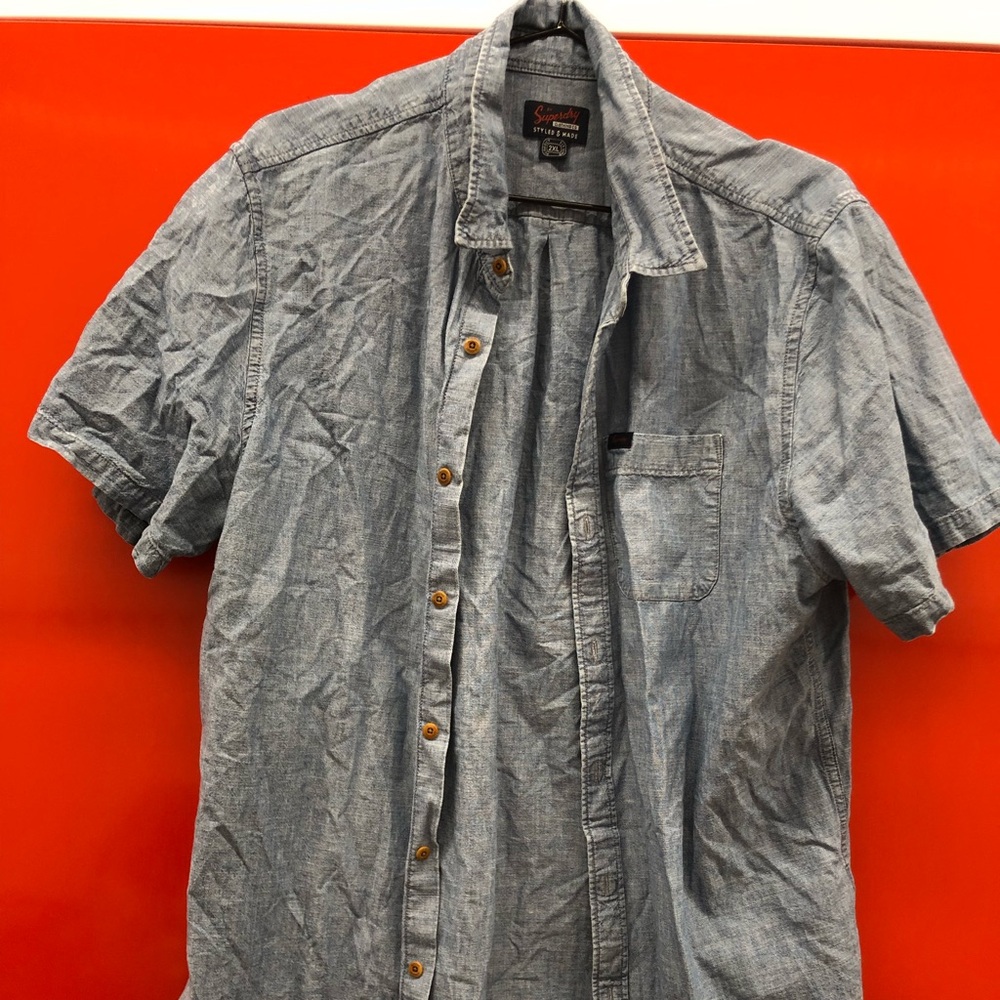 Superdry Men’s Blue Button Down Shirt Size 2XL